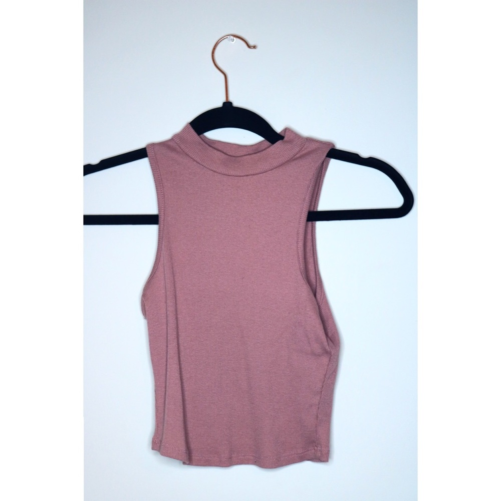 High-Neck Nude Pink Crop Top